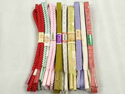 平和屋着物●和装小物　帯締め10本セット　西陣　冠組　礼装用　金銀糸　さが美扱い　逸品　未使用　CABK5167qe