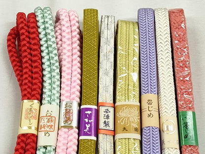 平和屋着物●和装小物　帯締め10本セット　西陣　冠組　礼装用　金銀糸　さが美扱い　逸品　未使用　CABK5167qe