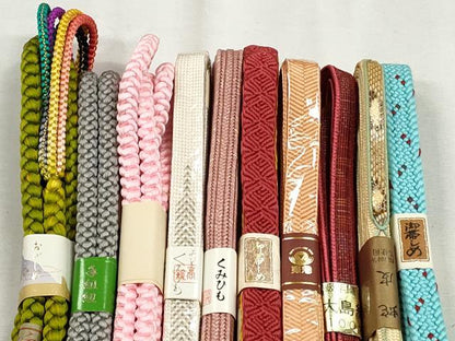 平和屋着物●和装小物　帯締め10本セット　唐織　笹浪組　大島紬　礼装用　金銀糸　東急百貨店扱い　逸品　未使用　CABK5168qe