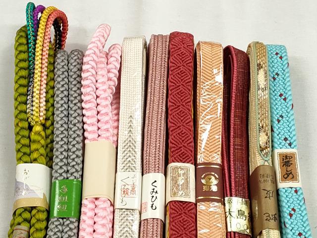 平和屋着物●和装小物　帯締め10本セット　唐織　笹浪組　大島紬　礼装用　金銀糸　東急百貨店扱い　逸品　未使用　CABK5168qe