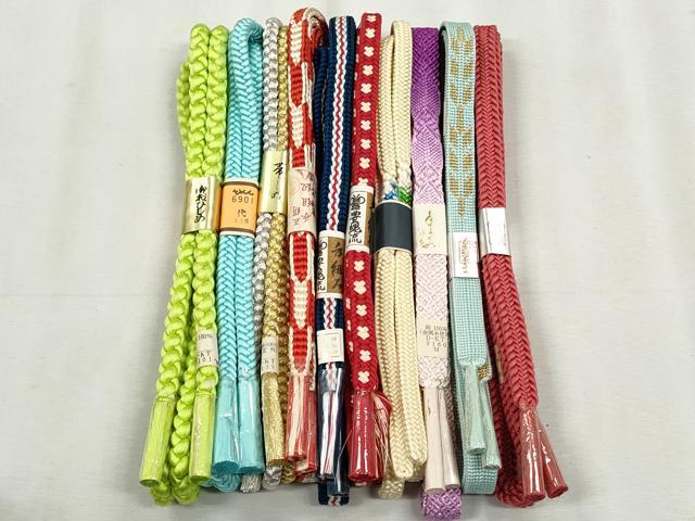 平和屋着物●和装小物　帯締め10本セット　御岳組　鎌倉組　角八つ組　礼装用　金銀糸　逸品　未使用　CABK5169qe