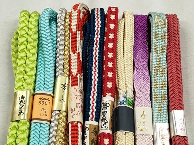 平和屋着物●和装小物　帯締め10本セット　御岳組　鎌倉組　角八つ組　礼装用　金銀糸　逸品　未使用　CABK5169qe