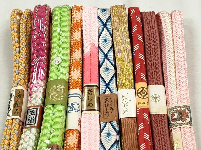 平和屋着物●和装小物　帯締め10本セット　高麗組　唐織　大和組　ラメ糸　金糸　松坂屋扱い　逸品　未使用　CABK5170qe