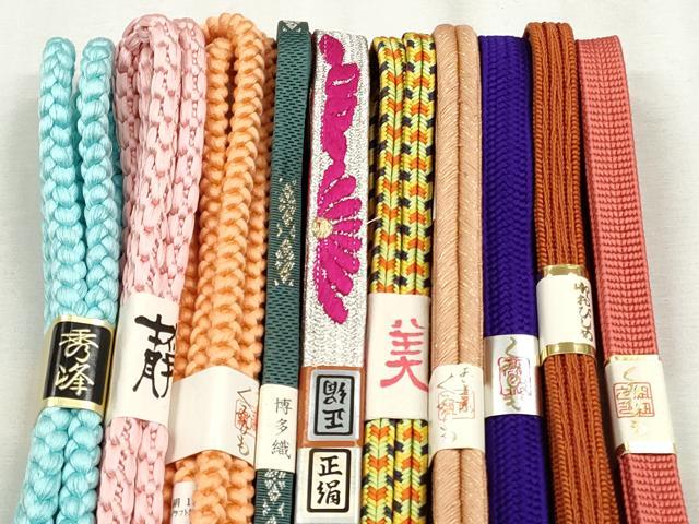 平和屋着物●和装小物　帯締め10本セット　高麗組　冠組　大和組　金銀糸　逸品　未使用　CABK5174qe