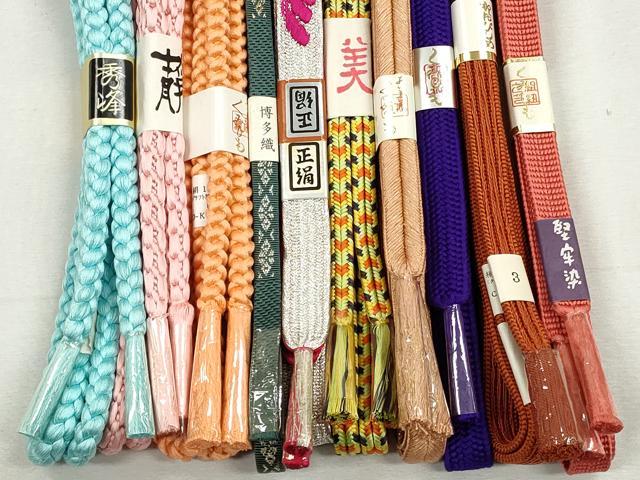 平和屋着物●和装小物　帯締め10本セット　高麗組　冠組　大和組　金銀糸　逸品　未使用　CABK5174qe
