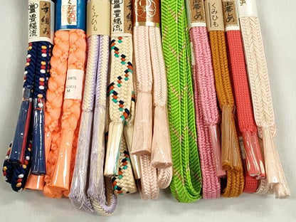 平和屋着物●和装小物　帯締め10本セット　笹浪組　冠組　奈良組　金糸　逸品　未使用　CABK5178qe