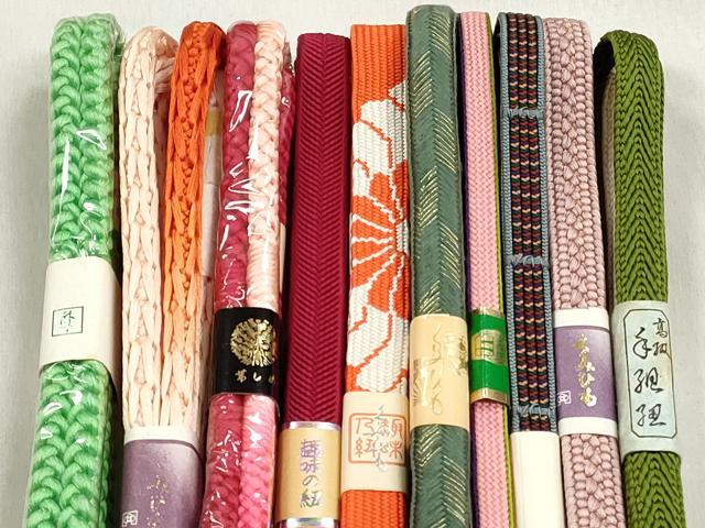 平和屋着物●和装小物　帯締め10本セット　高麗組　笹浪組　鴨川組　大和組　金糸　逸品　未使用　CABK5179qe
