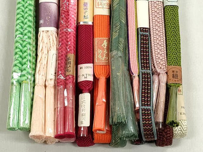 平和屋着物●和装小物　帯締め10本セット　高麗組　笹浪組　鴨川組　大和組　金糸　逸品　未使用　CABK5179qe
