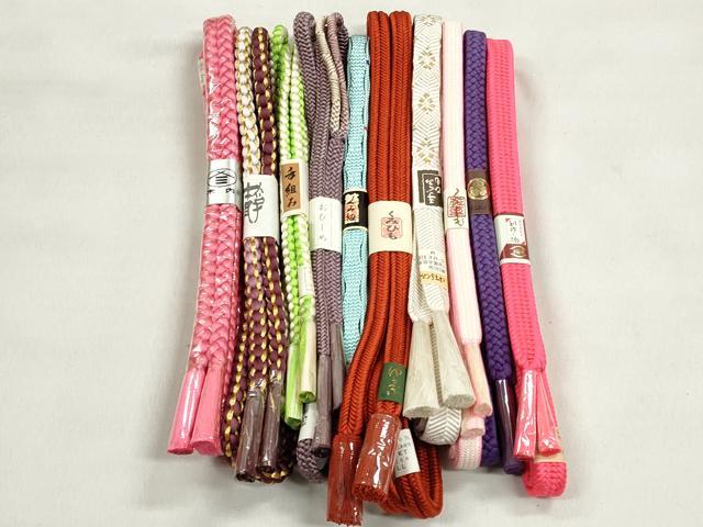 平和屋着物●和装小物　帯締め10本セット　冠組　唐組　鴨川組　礼装用　金糸　逸品　未使用　CABK5181qe