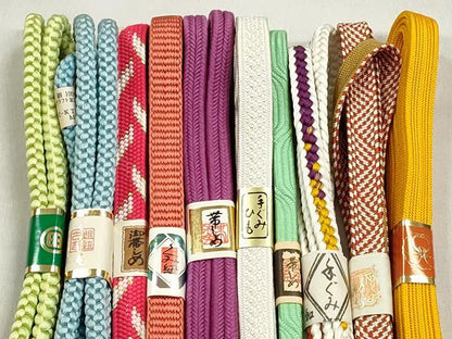 平和屋着物●和装小物　帯締め10本セット　冠組　高麗組　鎌倉組　金糸　逸品　未使用　CABK5187qe