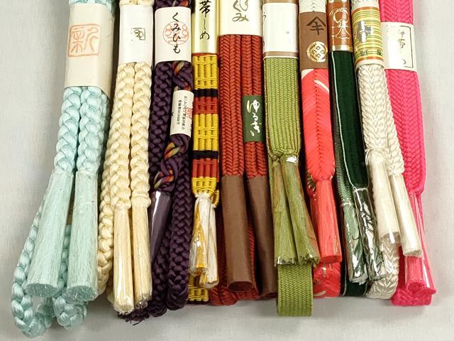 平和屋着物●和装小物　帯締め10本セット　高麗組　冠組　大和組　金糸　逸品　未使用　CABK5190qe