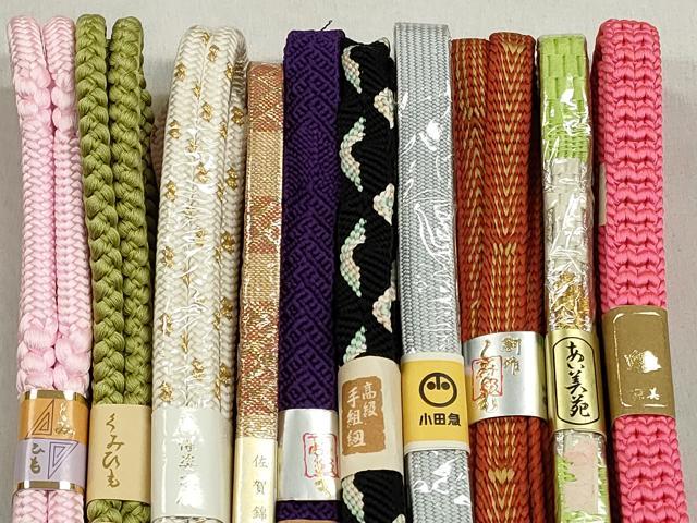 平和屋着物●和装小物　帯締め10本セット　佐賀錦　高麗組　唐組　礼装用　金銀糸　逸品　未使用　CABK5191qe