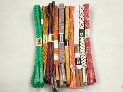 平和屋着物●和装小物　帯締め10本セット　笹浪組　角八つ組　礼装用　金糸　高島屋扱い　逸品　未使用　CABK5193qe