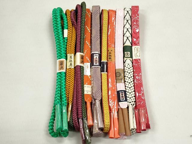 平和屋着物●和装小物　帯締め10本セット　笹浪組　角八つ組　礼装用　金糸　高島屋扱い　逸品　未使用　CABK5193qe