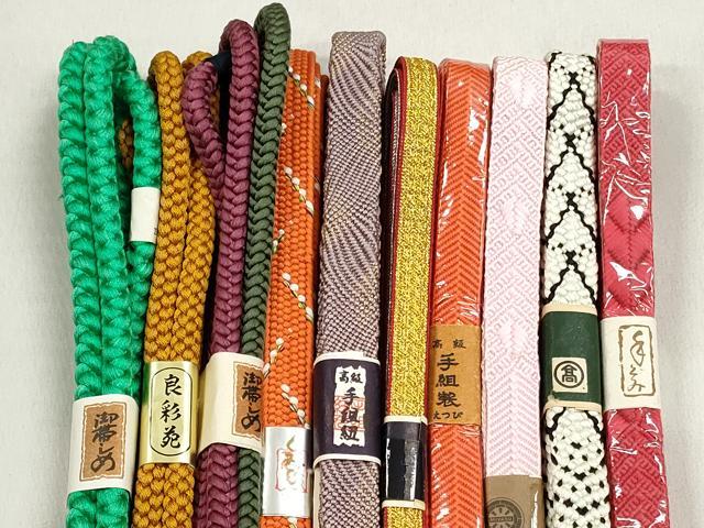 平和屋着物●和装小物　帯締め10本セット　笹浪組　角八つ組　礼装用　金糸　高島屋扱い　逸品　未使用　CABK5193qe