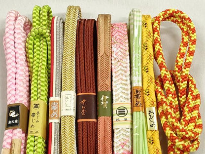 平和屋着物●和装小物　帯締め10本セット　冠組　大和組　礼装用　金銀糸　逸品　未使用　CABK5194qe