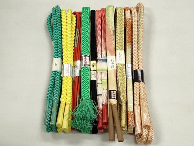 平和屋着物●和装小物　帯締め10本セット　佐賀錦　高麗組　奈良組　礼装用　金銀糸　さが美扱い　逸品　未使用　CABK5199qe