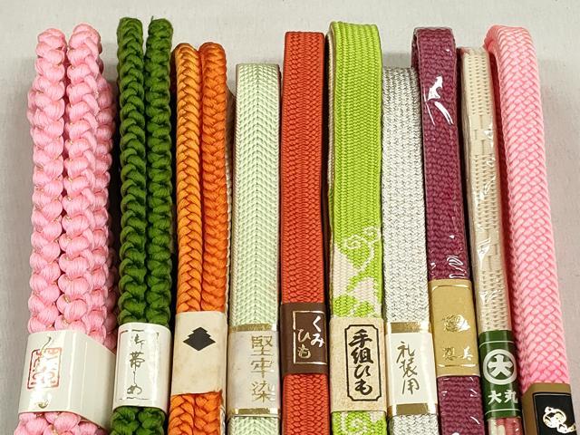平和屋着物●和装小物　帯締め10本セット　高麗組　角八つ組　礼装用　銀糸　大丸扱い　逸品　未使用　CABK5200qe