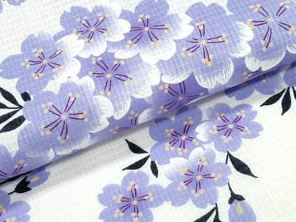 平和屋着物∴夏物　浴衣　綿紅梅　枝桜　綿　逸品　未使用　CABK5203ng