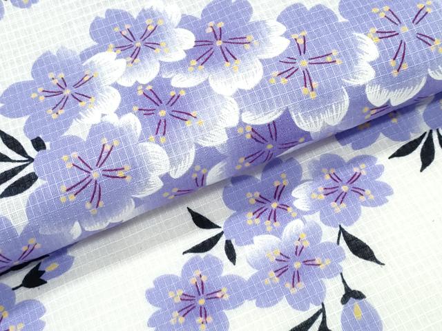平和屋着物∴夏物　浴衣　綿紅梅　枝桜　綿　逸品　未使用　CABK5203ng