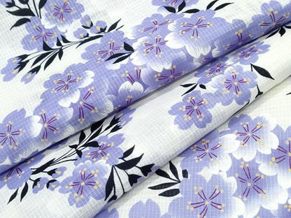 平和屋着物∴夏物　浴衣　綿紅梅　枝桜　綿　逸品　未使用　CABK5203ng