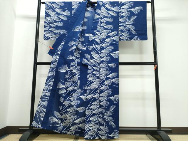 平和屋着物∴夏物　浴衣　綿紅梅　芒　ススキ　綿　逸品　CABK5204ng