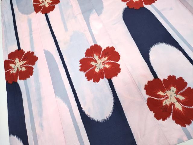 平和屋着物∴夏物　撫松庵　浴衣　舞花文　綿　逸品　CABK5206ng