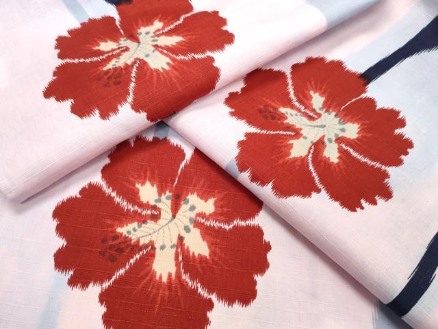 平和屋着物∴夏物　撫松庵　浴衣　舞花文　綿　逸品　CABK5206ng