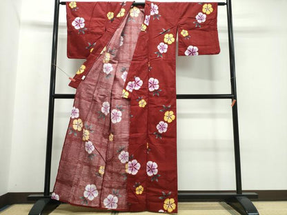 平和屋着物∴夏物　浴衣　撫子　綿　逸品　CABK5207ng