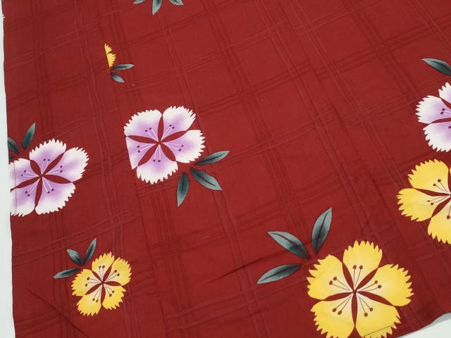 平和屋着物∴夏物　浴衣　撫子　綿　逸品　CABK5207ng