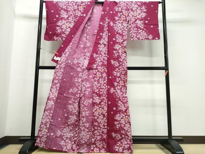 平和屋着物∴夏物　松田聖子　SEIKOMATSUDA　浴衣　枝桜　日本製　綿　逸品　CABK5209ng
