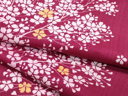 平和屋着物∴夏物　松田聖子　SEIKOMATSUDA　浴衣　枝桜　日本製　綿　逸品　CABK5209ng