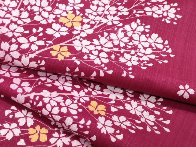 平和屋着物∴夏物　松田聖子　SEIKOMATSUDA　浴衣　枝桜　日本製　綿　逸品　CABK5209ng