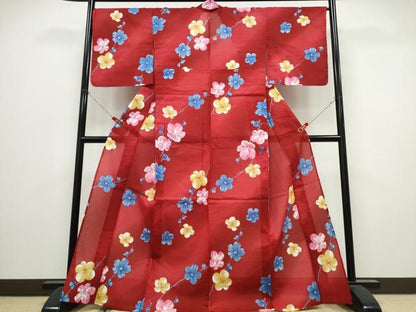 平和屋着物∴夏物　ファッションブランド　hiromichi nakano　ヒロミチナカノ　浴衣　枝梅文　綿　逸品　未使用　CABK5212ng