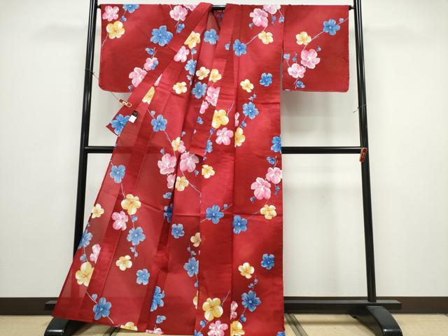 平和屋着物∴夏物　ファッションブランド　hiromichi nakano　ヒロミチナカノ　浴衣　枝梅文　綿　逸品　未使用　CABK5212ng
