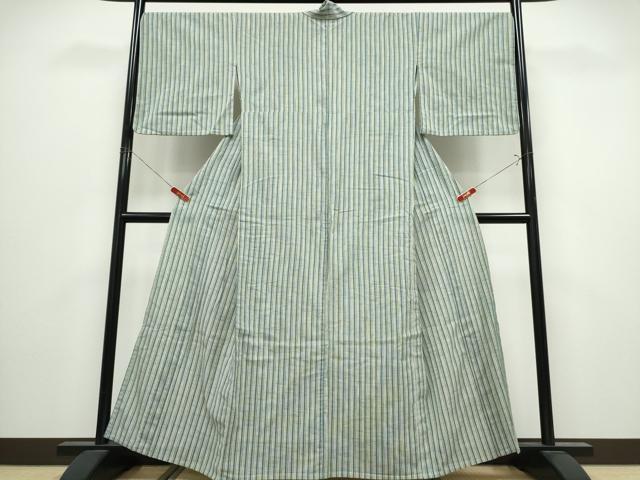 平和屋着物∴夏物　浴衣　縞　綿　逸品　CABK5216ng