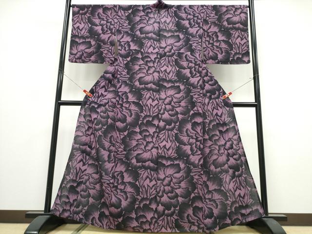 平和屋着物∴夏物　浴衣　綿紅梅　牡丹　綿　逸品　CABK5219ng