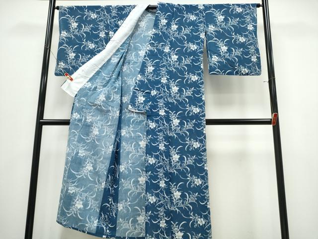 平和屋着物∴夏物　浴衣　綿紅梅　桔梗文　綿　逸品　CABK5220ng