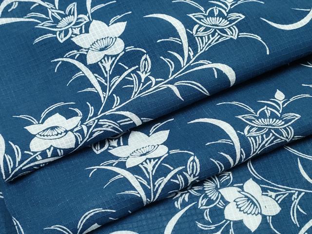 平和屋着物∴夏物　浴衣　綿紅梅　桔梗文　綿　逸品　CABK5220ng