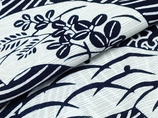 平和屋着物∴夏物　竺仙鑑製　浴衣　綿絽　立波地紙草花文　綿　逸品　CABK5223ng