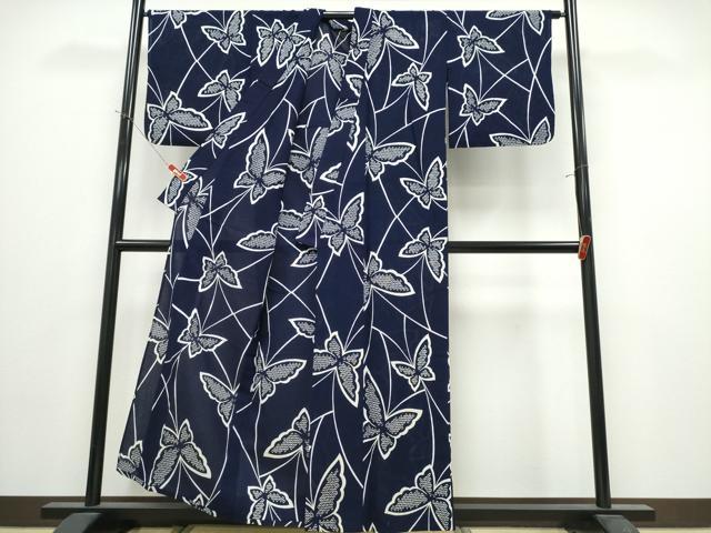 平和屋着物∴夏物　浴衣　綿絽　舞蝶文　綿　逸品　CABK5224ng