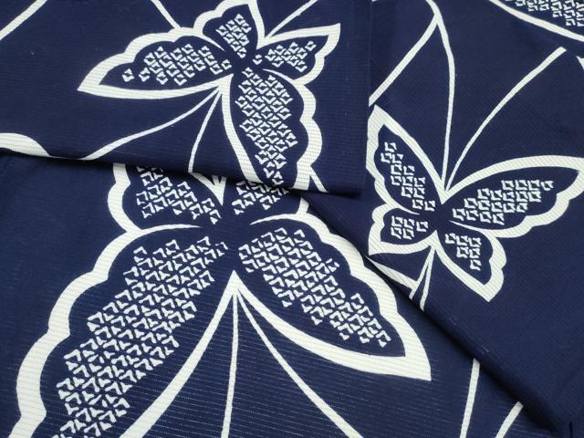 平和屋着物∴夏物　浴衣　綿絽　舞蝶文　綿　逸品　CABK5224ng