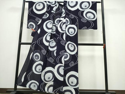 平和屋着物∴夏物　浴衣　綿絽　番傘　綿　逸品　CABK5225ng