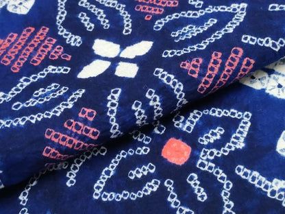 平和屋着物∴夏物　浴衣　有松鳴海絞り　花唐草文　綿　逸品　CABK5229ng