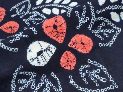 平和屋着物∴夏物　浴衣　有松鳴海絞り　舞葉花文　綿　逸品　CABK5241ng