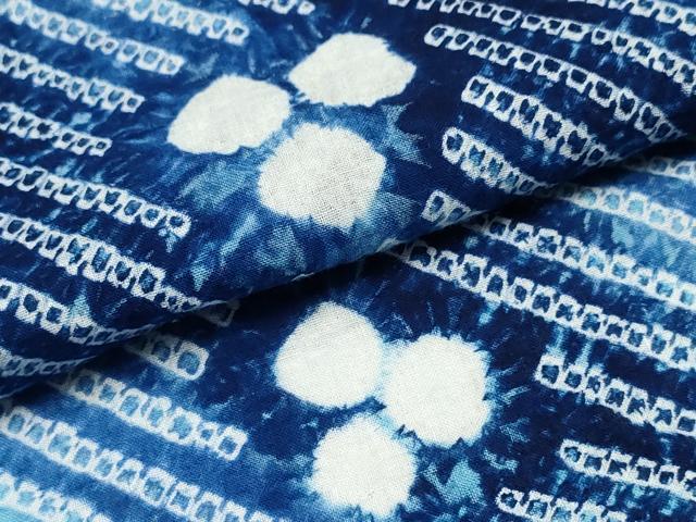 平和屋着物∴夏物　浴衣　有松鳴海絞り　斜線舞花文　綿　逸品　CABK5245ng