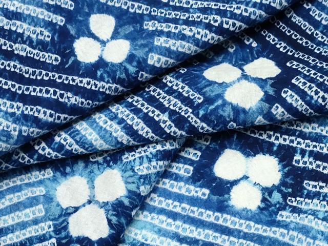 平和屋着物∴夏物　浴衣　有松鳴海絞り　斜線舞花文　綿　逸品　CABK5245ng
