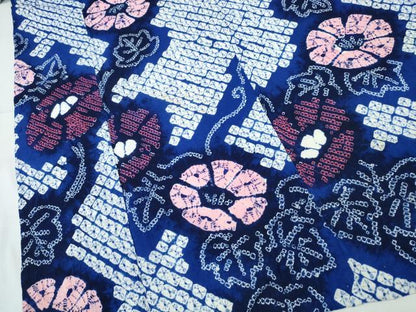 平和屋着物∴夏物　浴衣　有松鳴海絞り　朝顔　綿　逸品　CABK5253ng