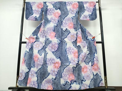 平和屋着物∴夏物　浴衣　有松鳴海絞り　舞花文　綿　逸品　CABK5259ng