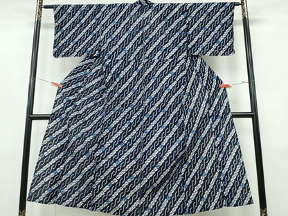 平和屋着物∴夏物　浴衣　有松鳴海絞り　斜線吉祥文　綿　逸品　CABK5260ng